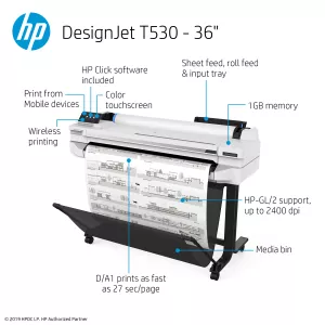 HP DesignJet T530 Large Format Printer – 36
